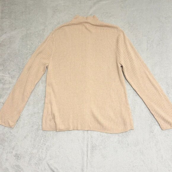 Evan Picone Plus Size 3X Tan Ribbed Mock Neck Sweater Long Sleeve Pullover - Picture 9 of 16